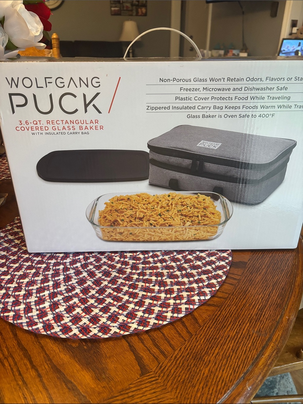 Wolfgang Puck 3.6-qt Rectangular Covered Glass Baker NIB